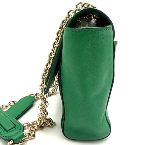 Diane von Fürstenberg DVF 440 Mini Shoulder Bag Emerald Green Leather Chain - Picture 8 of 16